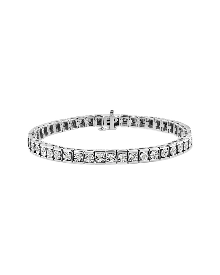 Haus of Brilliance Haus Of Brilliance Silver 0.10 Ct. Tw. Diamond Tennis Bracelet