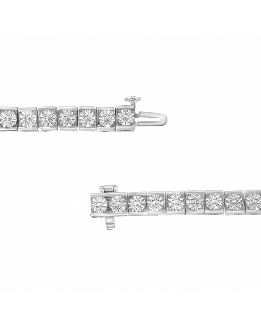 Haus of Brilliance Haus Of Brilliance Silver 0.10 Ct. Tw. Diamond Tennis Bracelet