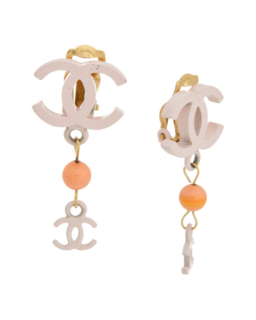 Pre-Owned Chanel Coco Mark Dangling Clip-On Earring (Authentic Pre-Loved)