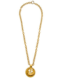 Chanel Plated Cc Logo Pendant Necklace (Authentic Pre-Owned)