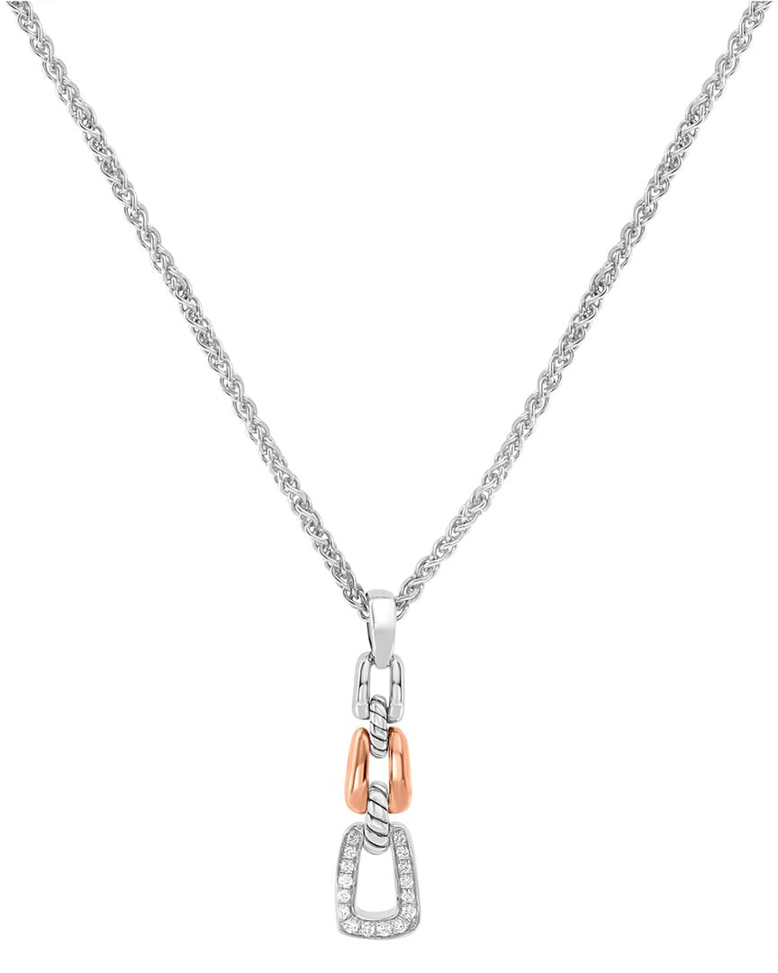 Effy Fine Jewelry Silver & 18K 0.16 Ct. Tw. Diamond Necklace