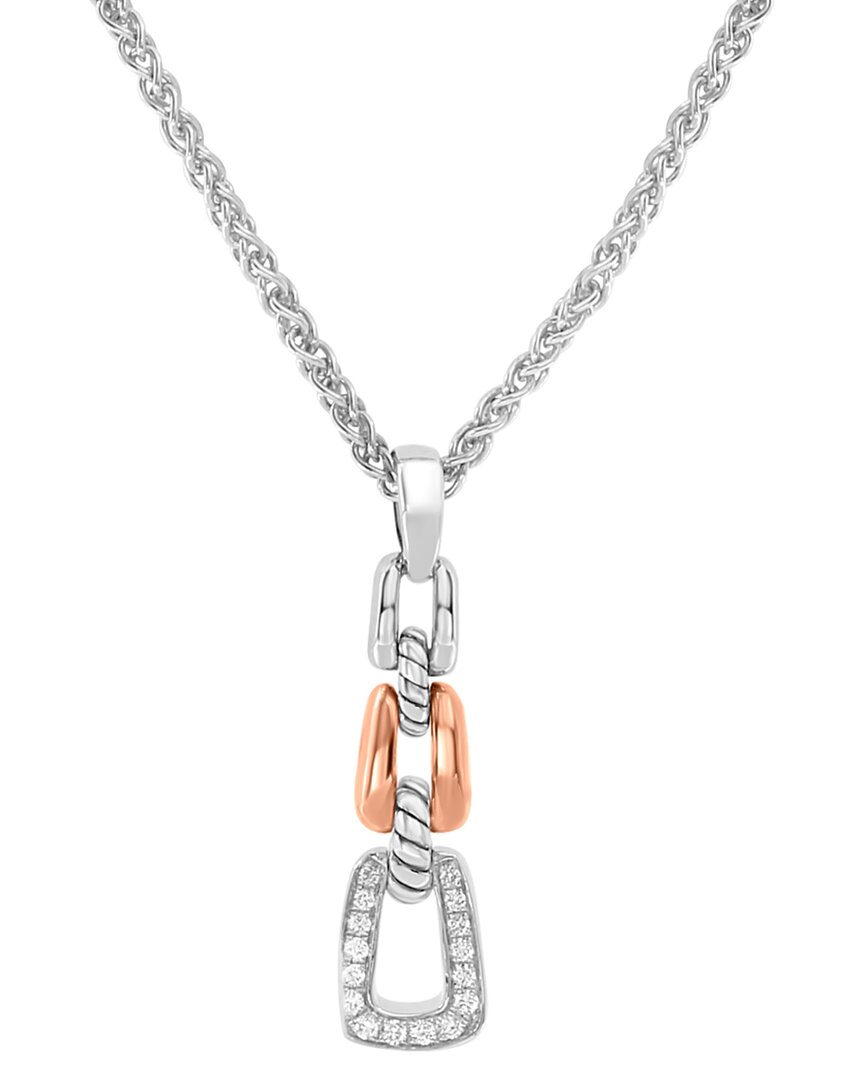 Effy Fine Jewelry Silver & 18K 0.16 Ct. Tw. Diamond Necklace
