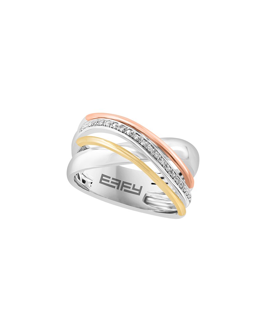 Effy Fine Jewelry Silver & 14K 0.08 Ct. Tw. Diamond Ring