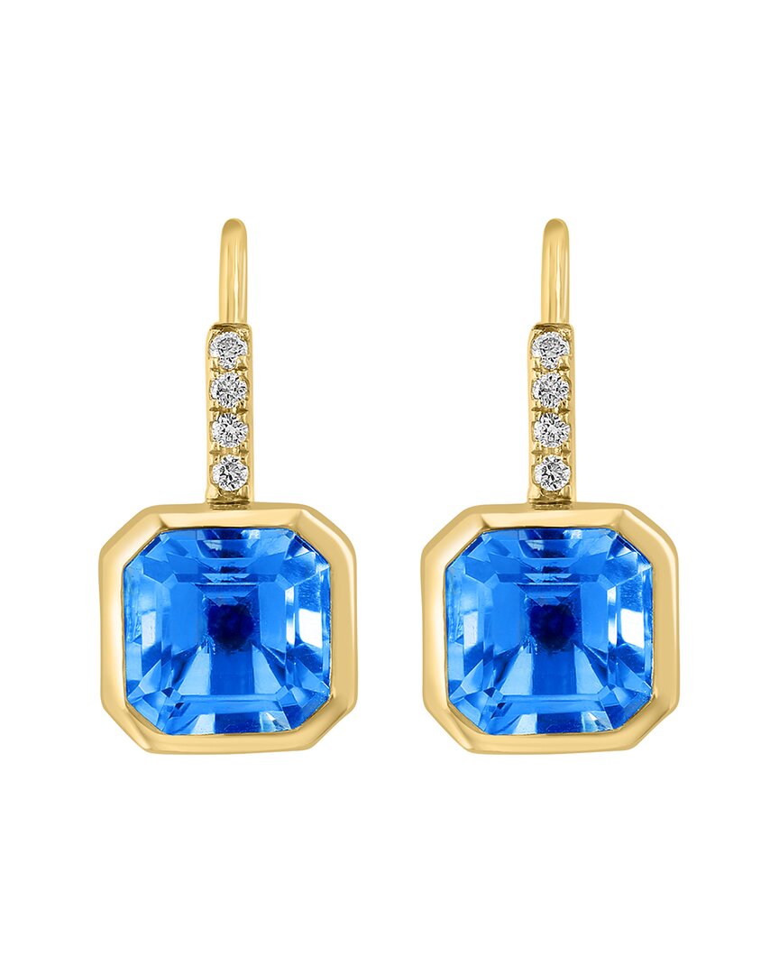 Effy Fine Jewelry 14K 3.36 Ct. Tw. Diamond & Blue Topaz Earrings