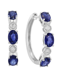 Effy Fine Jewelry Silver 3.46 Ct. Tw. Diamond & Sapphire Earrings