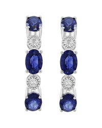 Effy Fine Jewelry Silver 3.46 Ct. Tw. Diamond & Sapphire Earrings