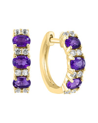 Effy Fine Jewelry Plated 1.20 Ct. Tw. Amethyst, White Sapphire Earrings
