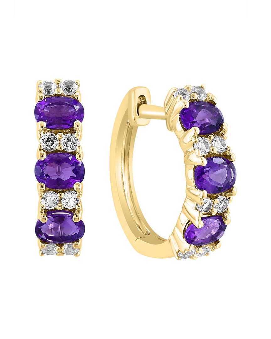 Effy Fine Jewelry Plated 1.20 Ct. Tw. Amethyst, White Sapphire Earrings