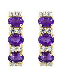 Effy Fine Jewelry Plated 1.20 Ct. Tw. Amethyst, White Sapphire Earrings