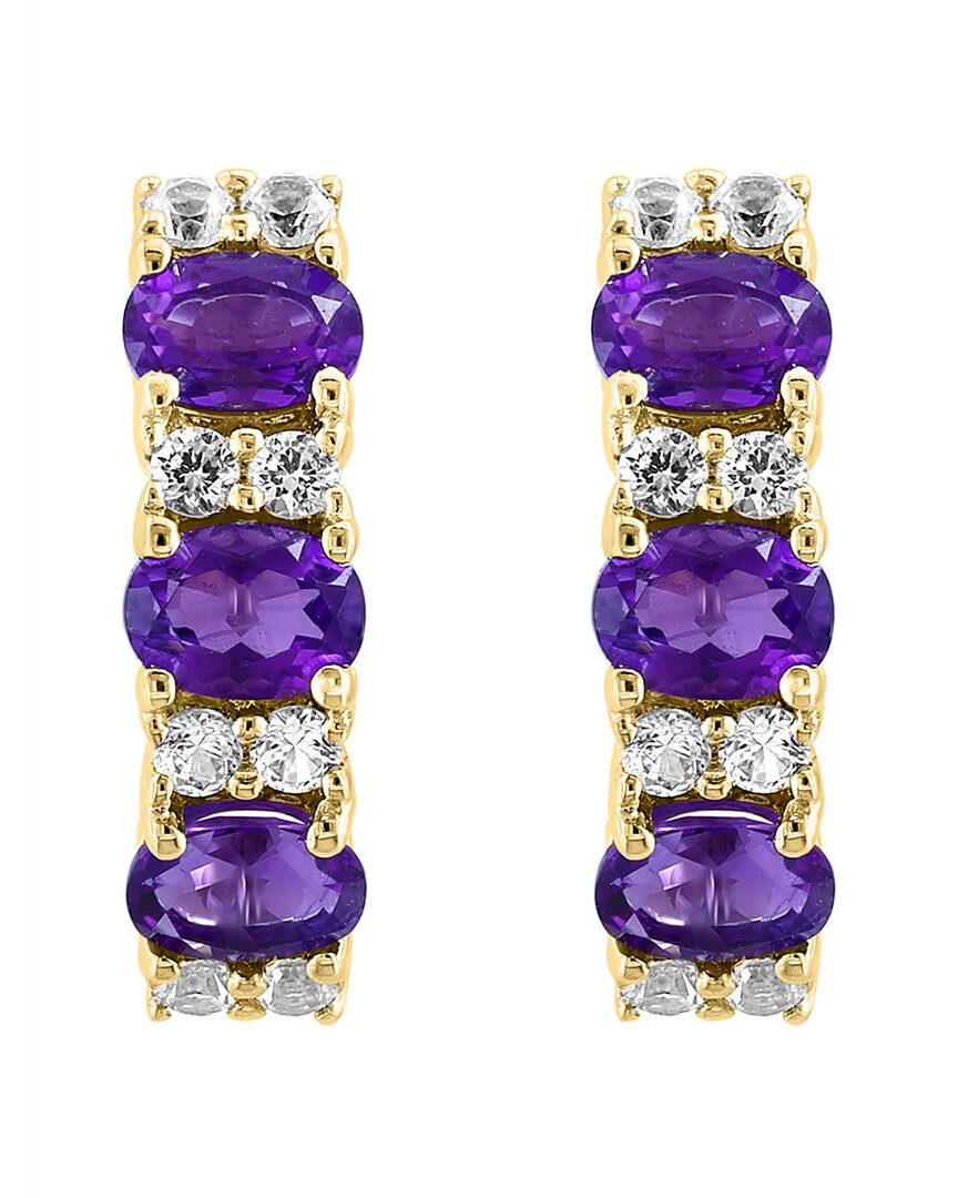 Effy Fine Jewelry Plated 1.20 Ct. Tw. Amethyst, White Sapphire Earrings