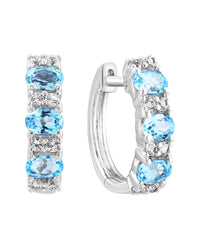 Effy Fine Jewelry Silver 1.55 Ct. Tw. Blue Topaz, White Sapphire Earrings