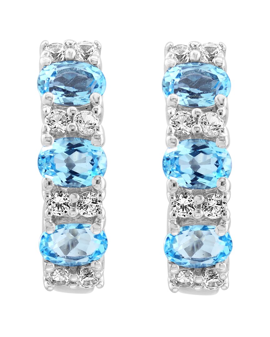 Effy Fine Jewelry Silver 1.55 Ct. Tw. Blue Topaz, White Sapphire Earrings