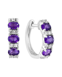 Effy Fine Jewelry Silver 1.20 Ct. Tw. Amethyst, White Sapphire Earrings