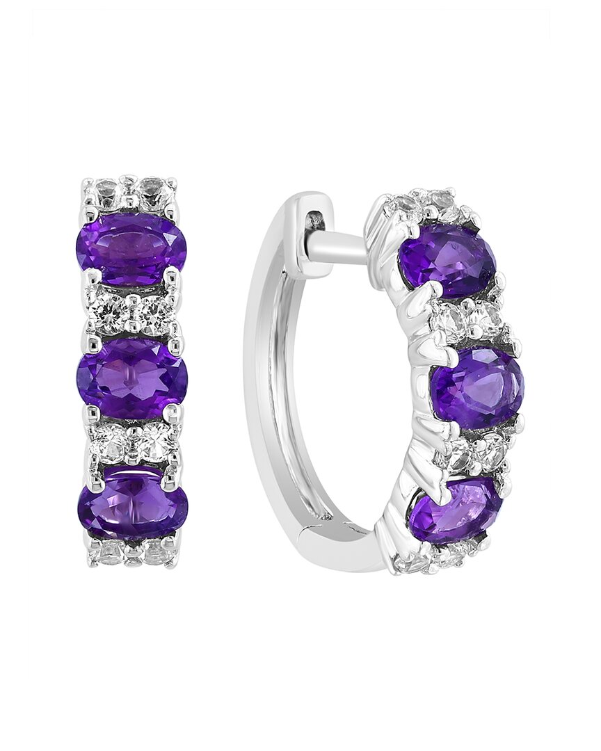 Effy Fine Jewelry Silver 1.20 Ct. Tw. Amethyst, White Sapphire Earrings