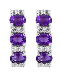 Effy Fine Jewelry Silver 1.20 Ct. Tw. Amethyst, White Sapphire Earrings