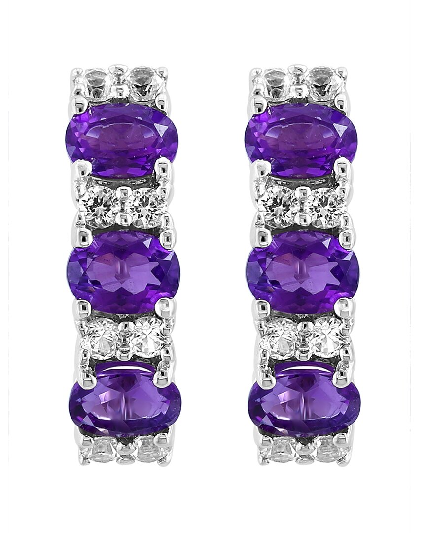 Effy Fine Jewelry Silver 1.20 Ct. Tw. Amethyst, White Sapphire Earrings