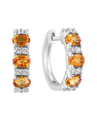 Effy Fine Jewelry Silver 1.15 Ct. Tw. Citrine, White Sapphire Earrings