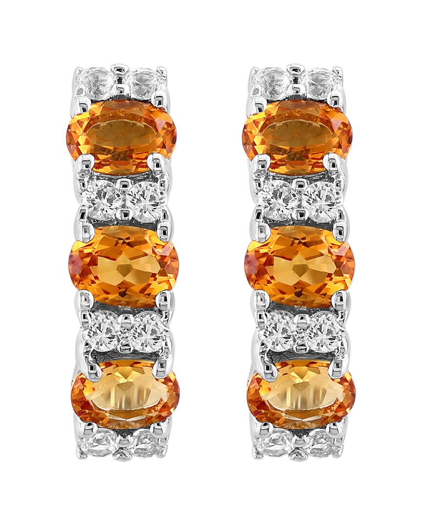 Effy Fine Jewelry Silver 1.15 Ct. Tw. Citrine, White Sapphire Earrings