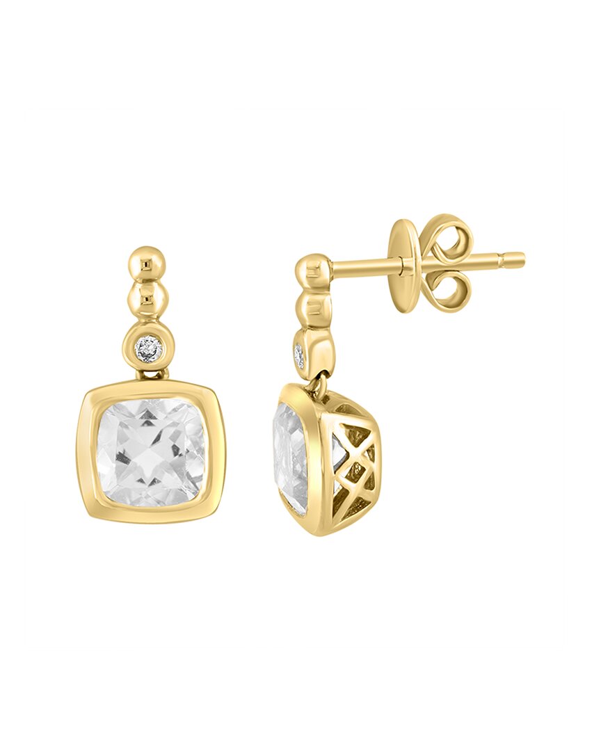 Effy Fine Jewelry Plated 1.65 Ct. Tw. White Topaz, Citrine Earrings