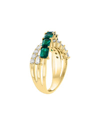 Effy Fine Jewelry 14K 2.30 Ct. Tw. Lab-Grown Diamond & Lab-Grown Emerald Ring