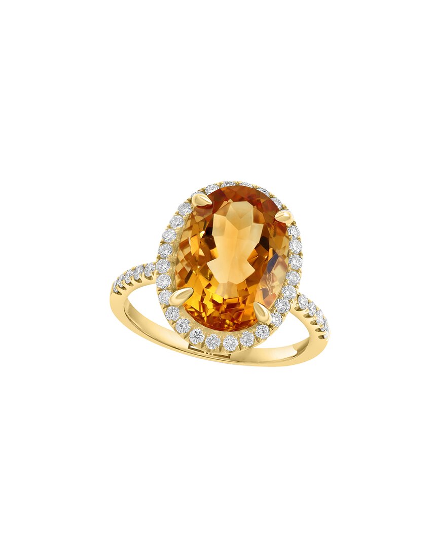 Effy Fine Jewelry 14K 6.29 Ct. Tw. Diamond & Citrine Ring