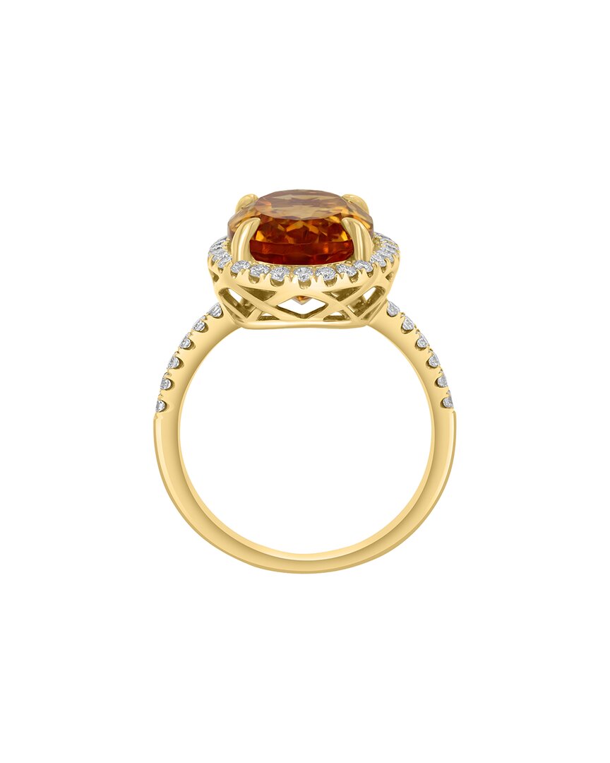 Effy Fine Jewelry 14K 6.29 Ct. Tw. Diamond & Citrine Ring