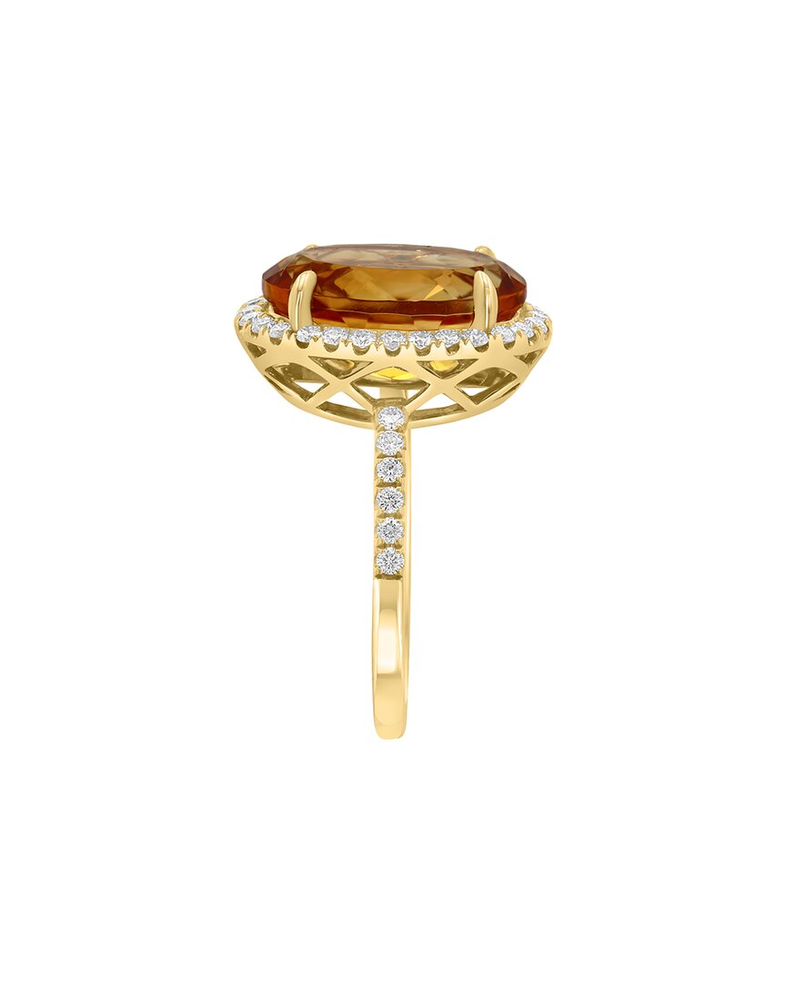 Effy Fine Jewelry 14K 6.29 Ct. Tw. Diamond & Citrine Ring