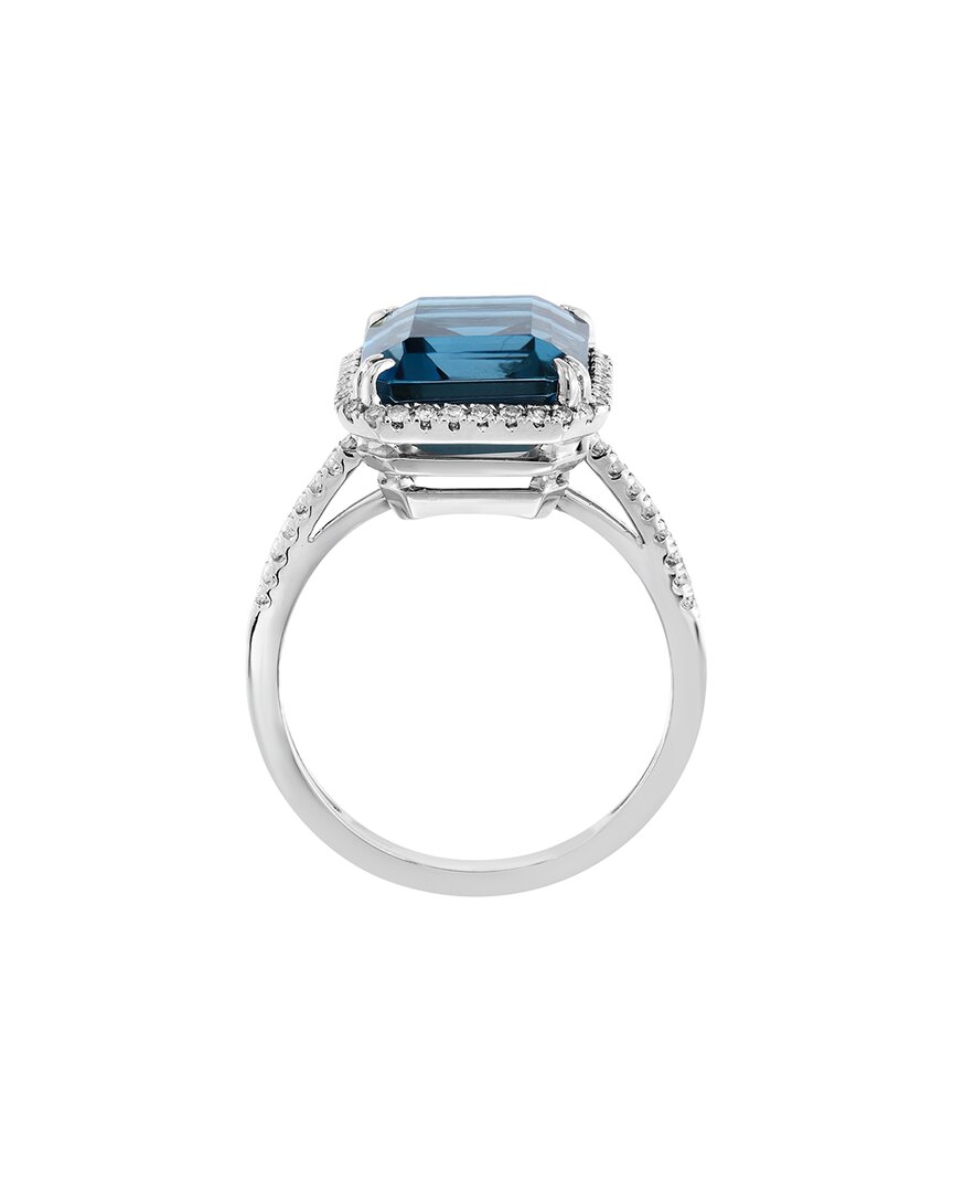 Effy Fine Jewelry 14K 6.84 Ct. Tw. Diamond & London Blue Topaz Ring