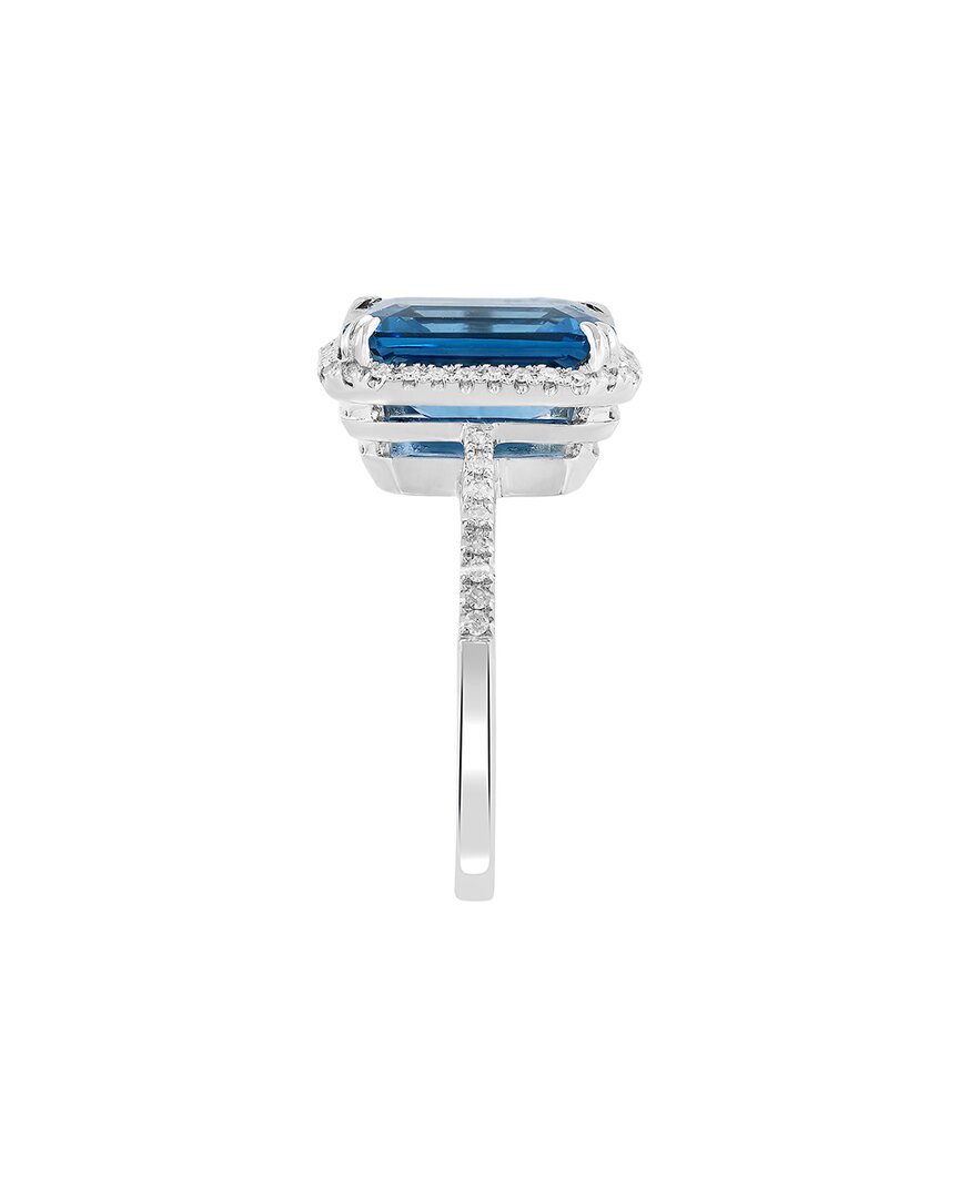 Effy Fine Jewelry 14K 6.84 Ct. Tw. Diamond & London Blue Topaz Ring