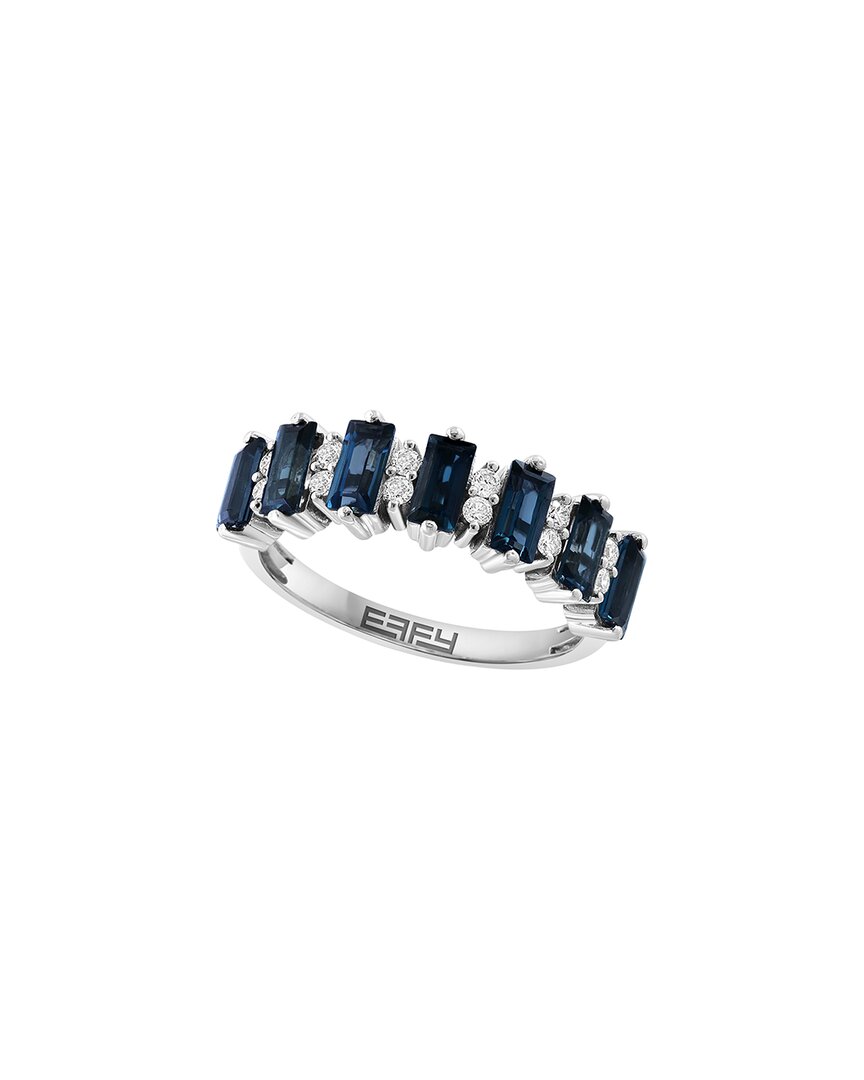 Effy Fine Jewelry 14K 2.16 Ct. Tw. Diamond & London Blue Topaz Ring