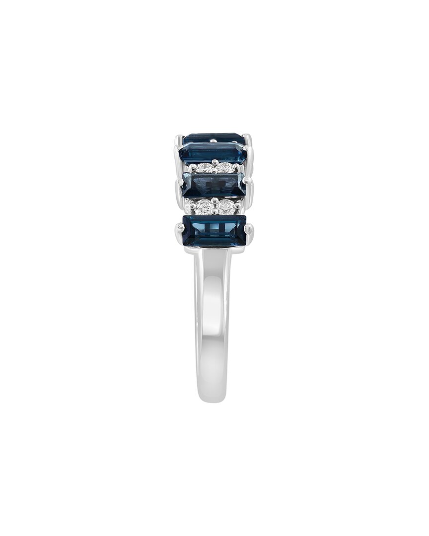 Effy Fine Jewelry 14K 2.16 Ct. Tw. Diamond & London Blue Topaz Ring