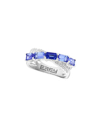 Effy Fine Jewelry Silver 1.80 Ct. Tw. Diamond & Tanzanite Ring