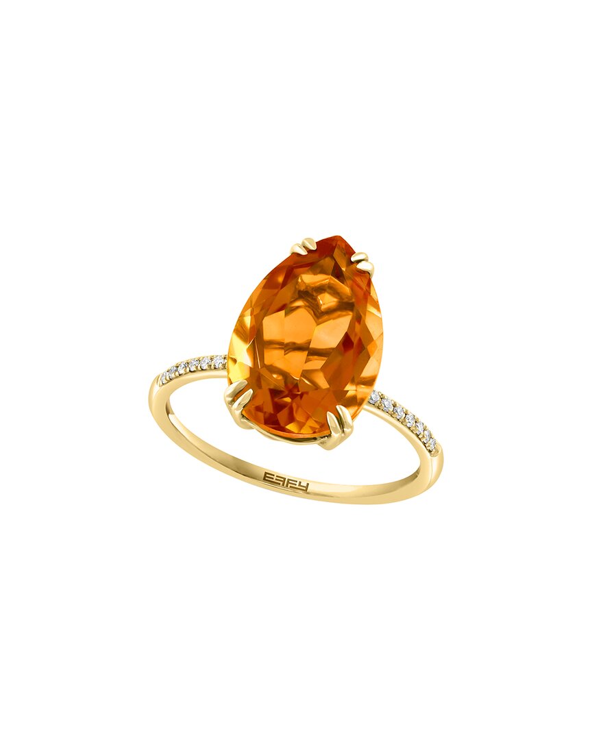 Effy Fine Jewelry Plated 5.30 Ct. Tw. Citrine, White Sapphire Ring