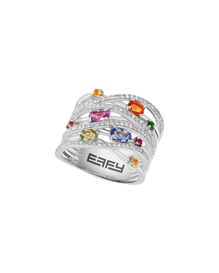 Effy Fine Jewelry 14K 1.63 Ct. Tw. Diamond & Multi Sapphire Ring