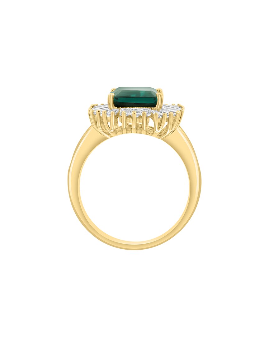 Effy Fine Jewelry 14K 4.17 Ct. Tw. Lab-Grown Diamond & Lab-Grown Emerald Ring