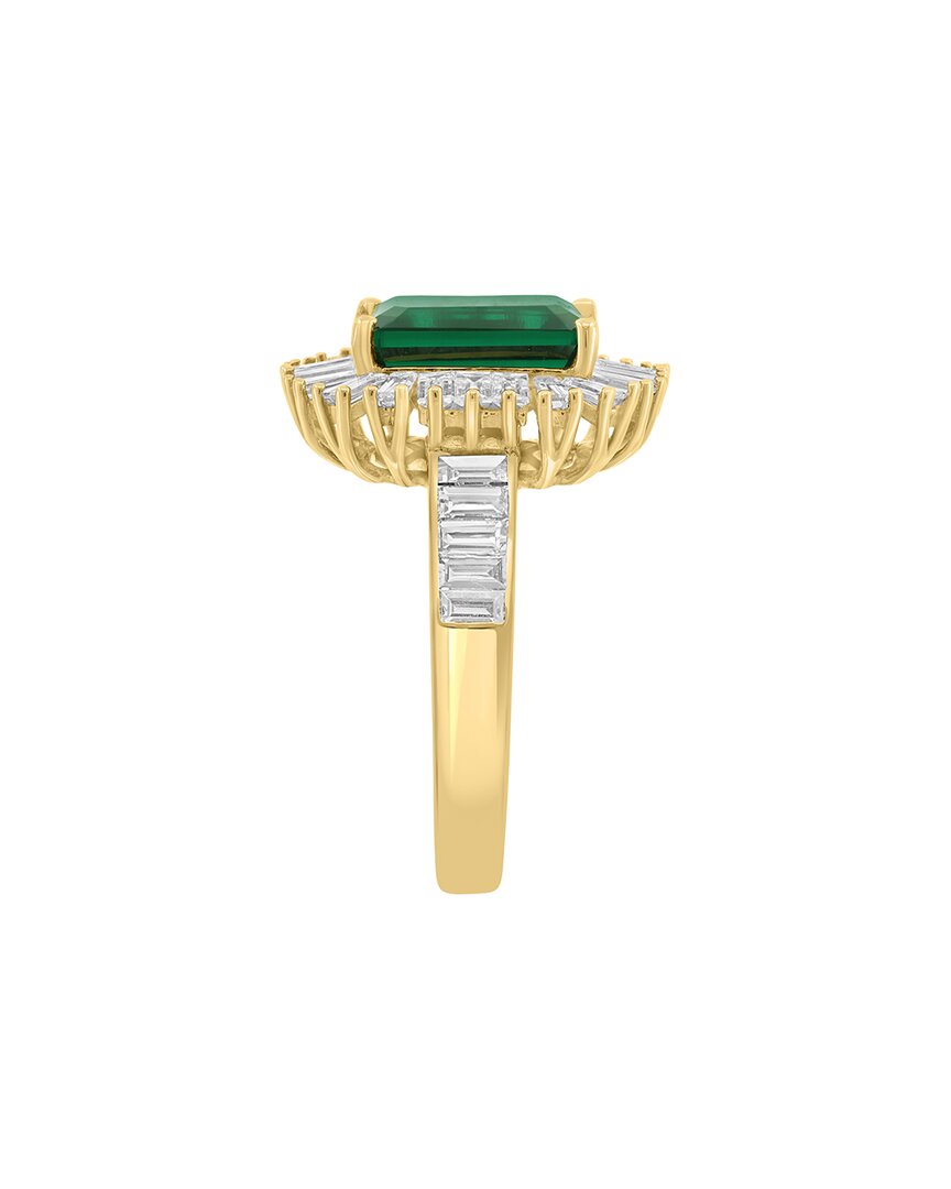 Effy Fine Jewelry 14K 4.17 Ct. Tw. Lab-Grown Diamond & Lab-Grown Emerald Ring
