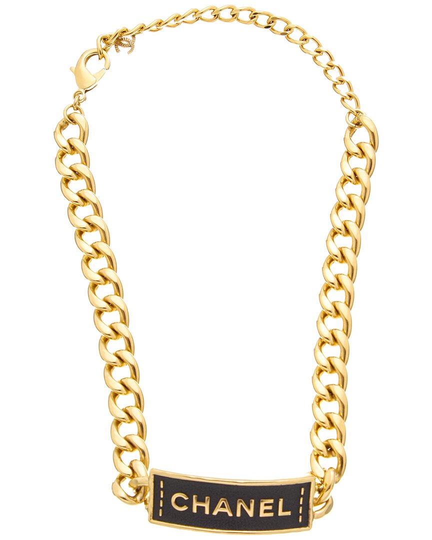 Chanel Logo Plate Choker Necklace (Authentic Pre-Loved)