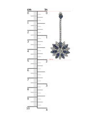 Suzy Levian Suzy Levian 18K & Silver 6.47 Ct. Tw. Diamond & Sapphire Flower Drop Earrings