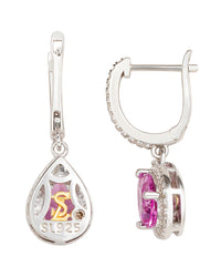 Suzy Levian Suzy Levian Silver 0.02 Ct. Tw. Diamond & Gemstone Earrings