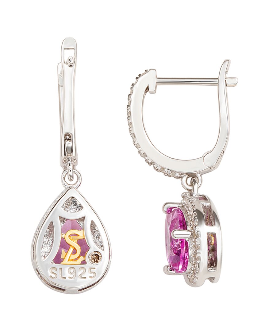 Suzy Levian Suzy Levian Silver 0.02 Ct. Tw. Diamond & Gemstone Earrings