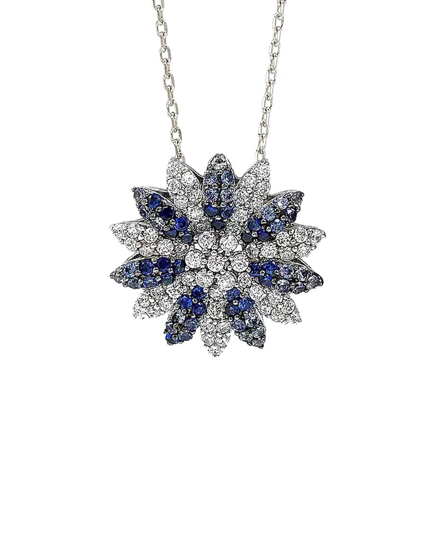 Suzy Levian Suzy Levian Silver 1.00 Ct. Tw. Sapphire Necklace