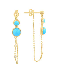 Effy Fine Jewelry 14K 2.74 Ct. Tw. Diamond & Turquoise Earrings