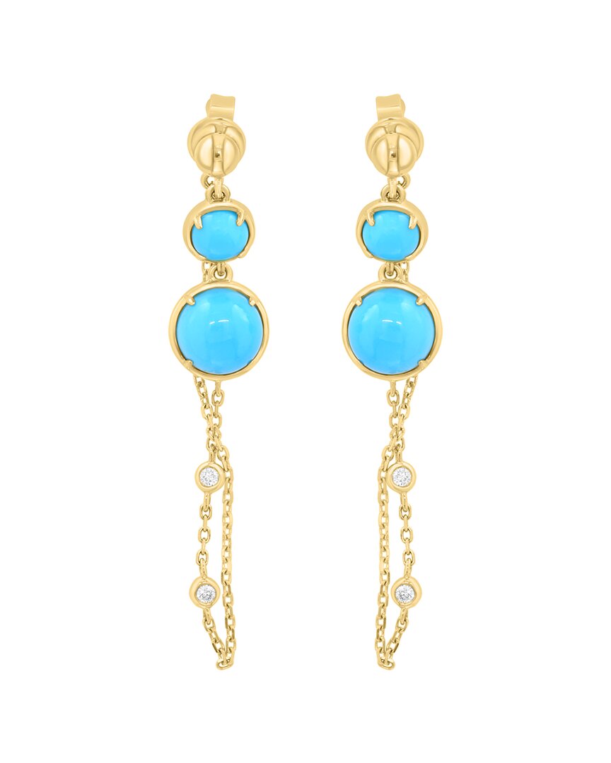 Effy Fine Jewelry 14K 2.74 Ct. Tw. Diamond & Turquoise Earrings