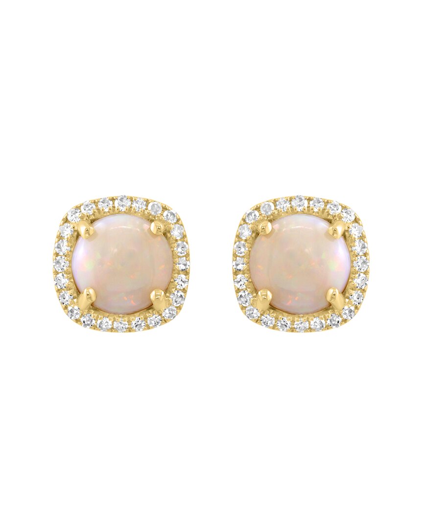 Effy Fine Jewelry 14K 1.19 Ct. Tw. Diamond & Opal Earrings