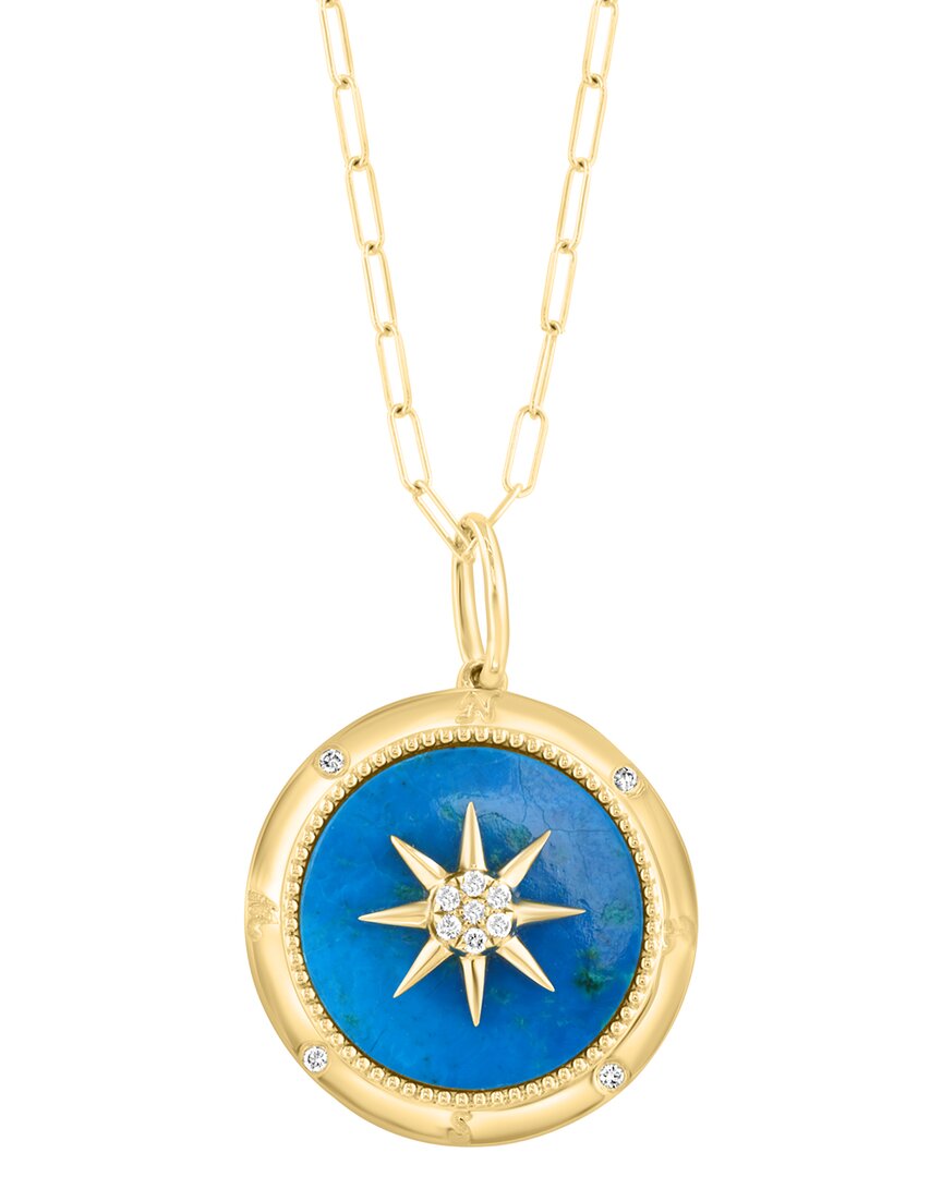 Effy Fine Jewelry 14K 2.76 Ct. Tw. Diamond & Chrysocolla Necklace