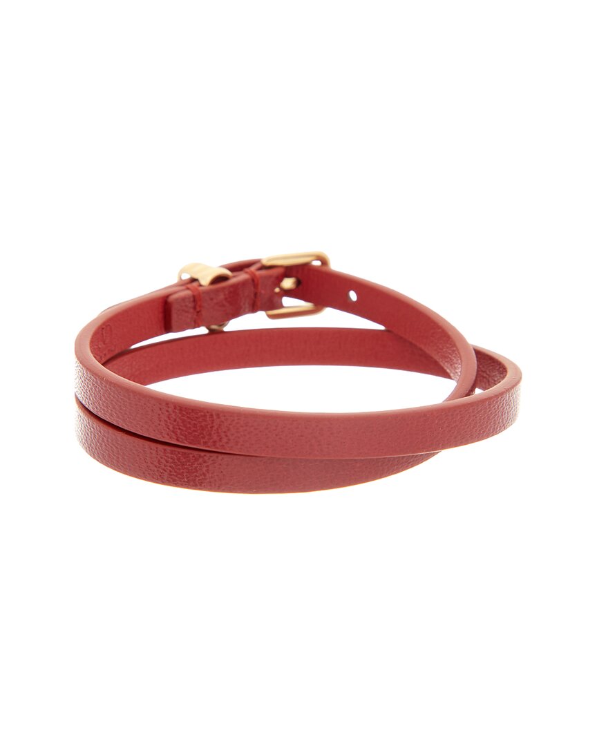 Valentino Valentino Vlogo Signature Leather Bracelet