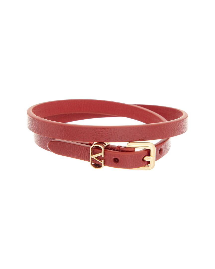 Valentino Valentino Vlogo Signature Leather Bracelet