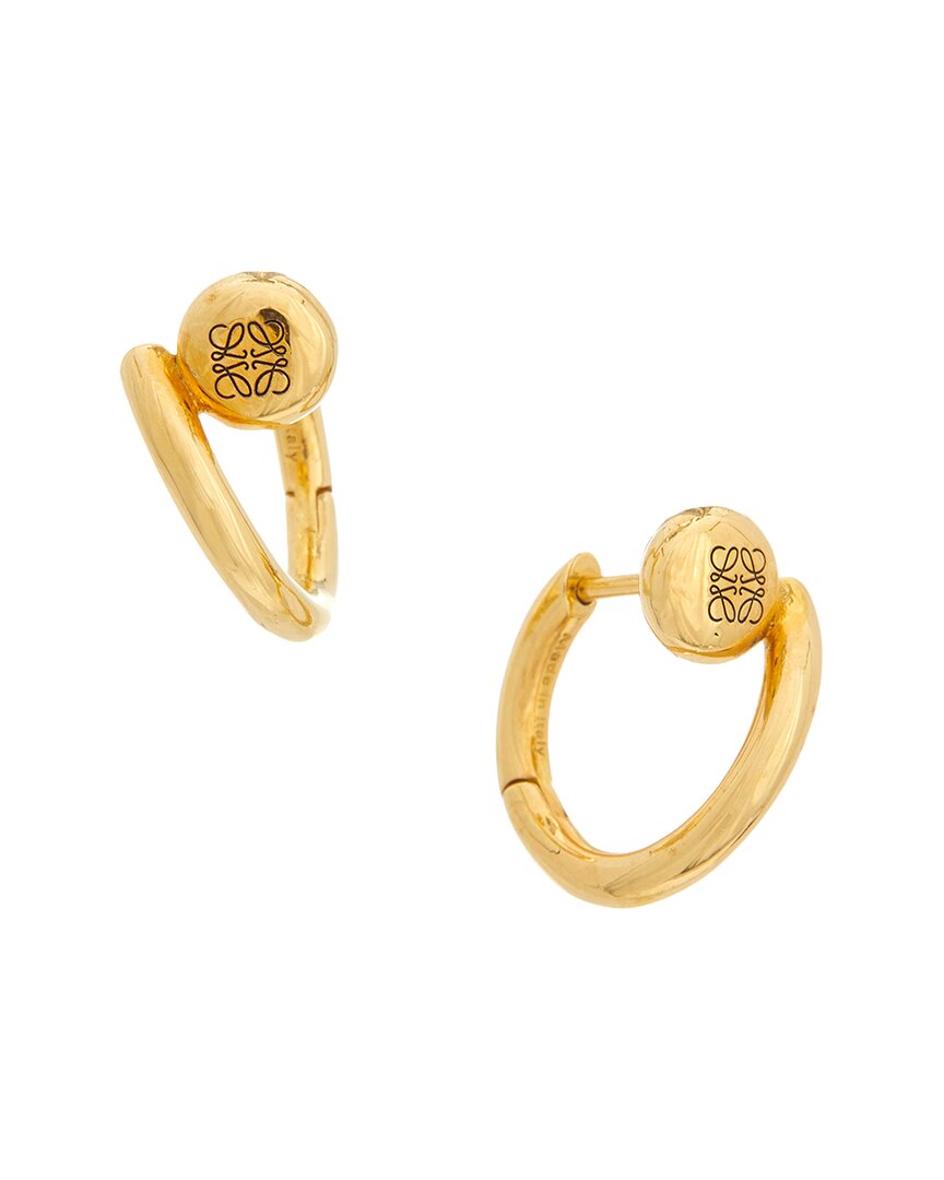 Loewe Loewe Silver Anagram Pebble Mini Hoop Earrings
