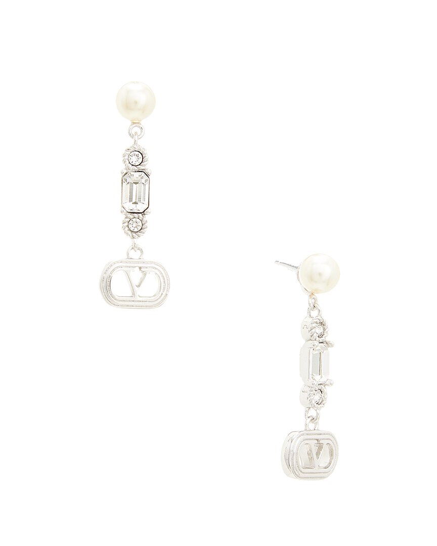 Valentino Valentino Ovalette Swarovski Pearl Earrings
