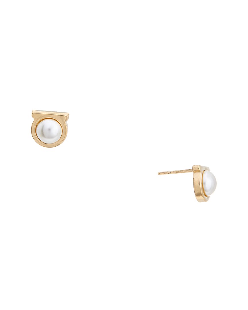 Ferragamo Ferragamo Gancini Glass Pearl Earrings